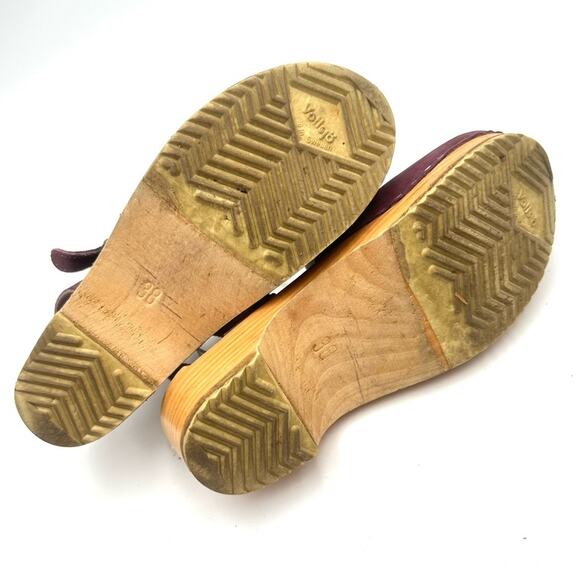 9873/ahorr Vollsjö women's Clogs Made Of Wood Leather/Suede 38/8 - Picture 6 of 11
